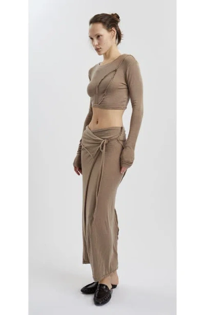 Mother Of All Papper Wrap Skirt In Brown
