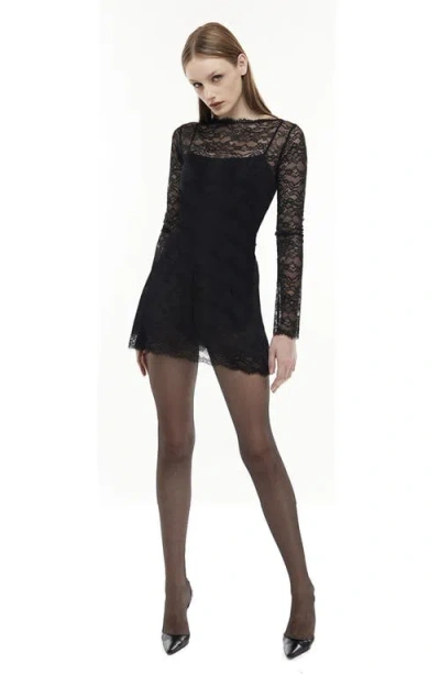 Mother Of All Refaela Lace Mini Dress In Black