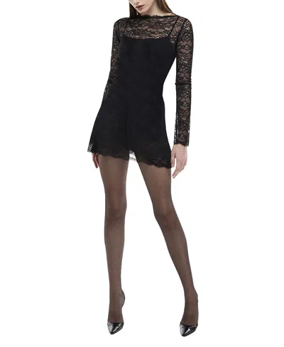 Mother Of All Refaela Lace Mini Dress In Black