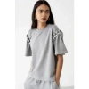 MOTHER OF PEARL AMBER PEARL GREY MARL T-SHIRT
