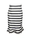 Mother Of Pearl Bella Jacquard Stripe Skirt In Black Silk In Black