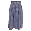 Mother Of Pearl Checkered Midi High-waisted Skirt In Blue Cotton Tweed In Blue