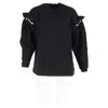 Mother Of Pearl Dani Cropped Sweatshirt In Black Cotton In Black