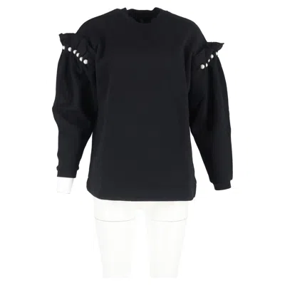 Mother Of Pearl Dani Cropped Sweatshirt In Black Cotton