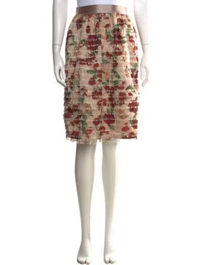 Pre-owned Mother Of Pearl Floral Print Midi Length Skirt In Multi