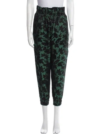 Pre-owned Mother Of Pearl Floral Print Skinny Leg Pants In Green