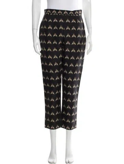 Pre-owned Mother Of Pearl Graphic Print Straight Leg Pants In Black