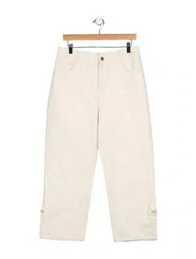 Pre-owned Mother Of Pearl High-rise Wide Leg Jeans In White
