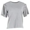Mother Of Pearl Hope Embellished T-shirt In Grey Cotton In Grey