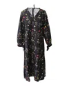 Mother Of Pearl Josie Midi Dress In Floral Print Lyocell Twill In Black