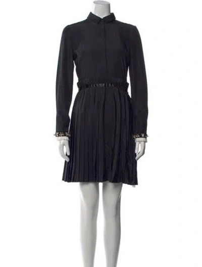 Pre-owned Mother Of Pearl Mock Neck Mini Dress In Black