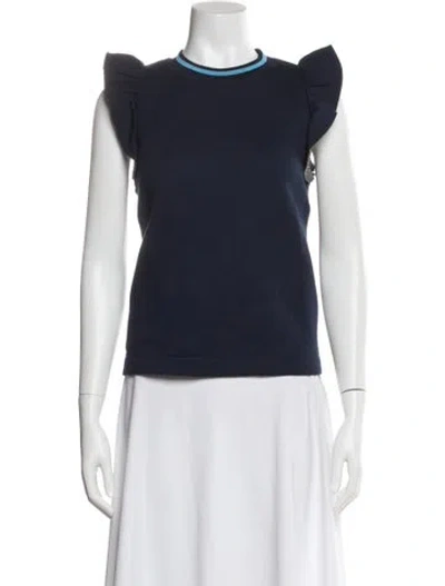 Pre-owned Mother Of Pearl Mock Neck Short Sleeve Sweatshirt In Blue
