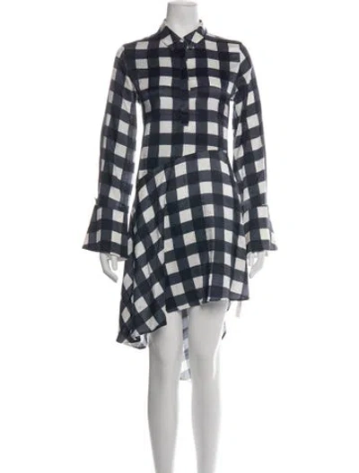 Pre-owned Mother Of Pearl Plaid Print Mini Dress In Blue