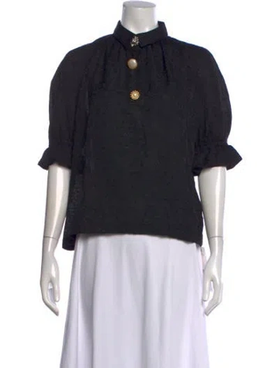 Pre-owned Mother Of Pearl Short Sleeve Top In Black