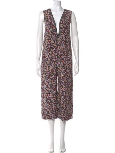 Pre-owned Mother Of Pearl Silk Floral Print Jumpsuit In Multi