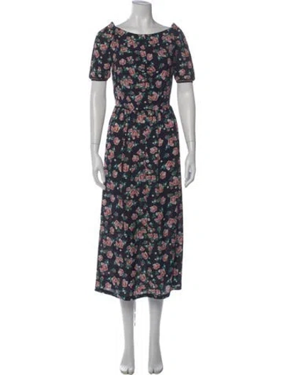 Pre-owned Mother Of Pearl Silk Long Dress In Blue