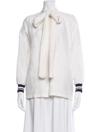 Pre-owned Mother Of Pearl Tweed Pattern Jacket In White