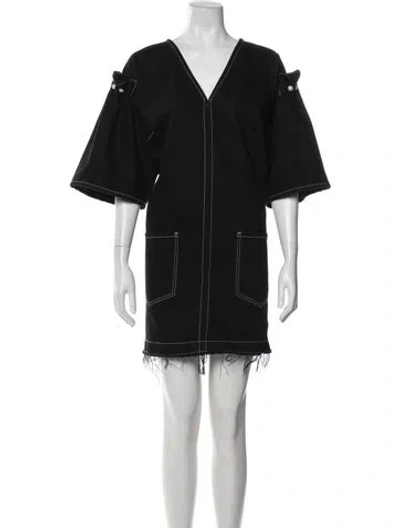 Pre-owned Mother Of Pearl V-neck Mini Dress In Black
