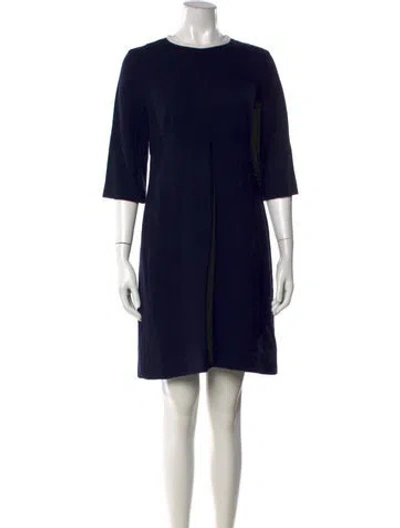 Pre-owned Mother Of Pearl Wool Knee-length Dress In Blue