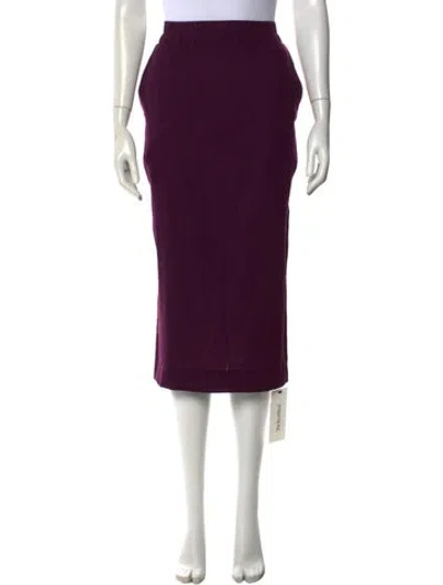 Pre-owned Mother Of Pearl Wool Midi Length Skirt In Purple