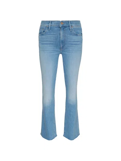Mother Outsider Flood Fray Frayed-hem Jeans In Blue
