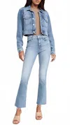 Mother Outsider Flood Fray Jeans In Are We There Yet In Blue