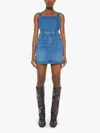 Mother The Over It Denim Mini Dress In Blue