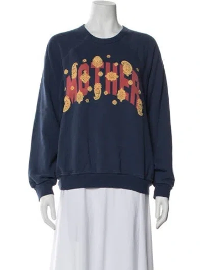 Pre-owned Mother Paisley Print Crew Neck Sweatshirt In Blue