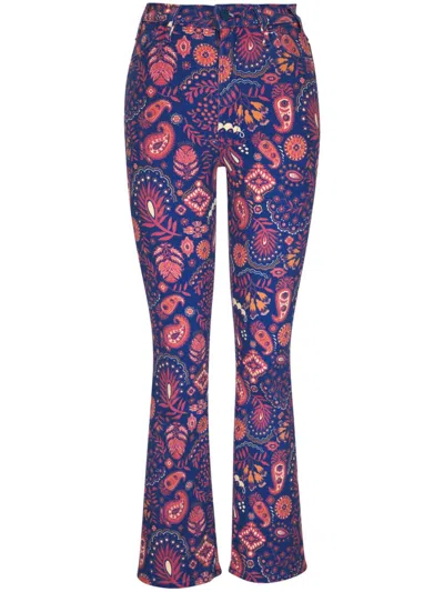 Mother Paisley-print Jeans In Blue