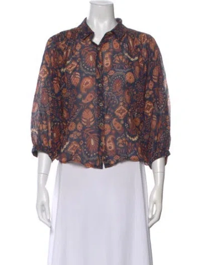 Pre-owned Mother Paisley Print Three-quarter Sleeve Blouse In Multi