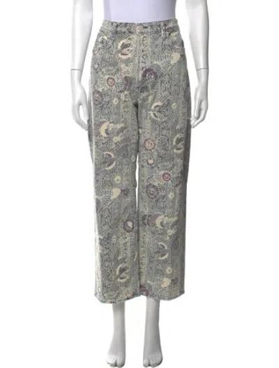 Pre-owned Mother Paisley Print Wide Leg Pants In Multicolor