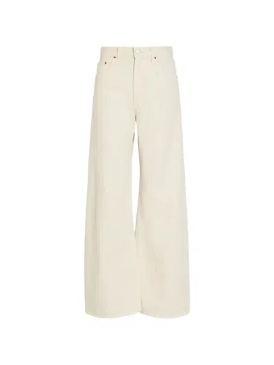 Mother Panelled Wide-leg Jeans In Neutral