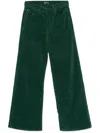 Mother The Ditcher Roller Sneak Jean In Dark Green In Green