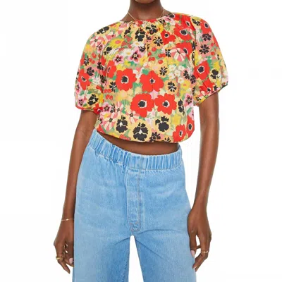 MOTHER PARTY CREWNECK BLOUSE IN FLOWERS AL FRESCO