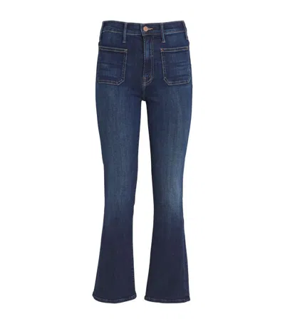 Mother Patch-pocket Insider Flood Jeans In Blue