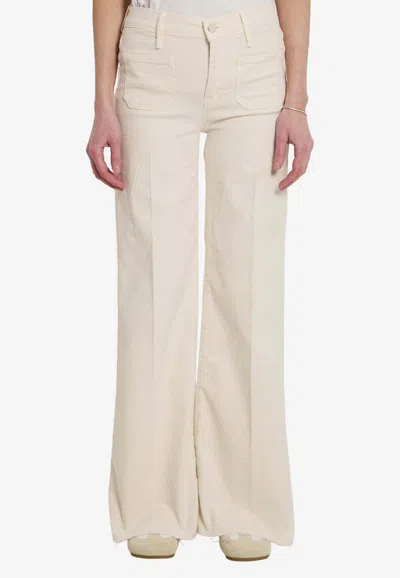 Mother Patch Pocket Twister Fray Jeans In Brown