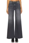 Mother Patch Pocket Twister Sneak Jean In Up In Smoke In Black