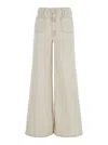 Mother 'patch Pocket Undercover Sneak' Beige Five-pocket Jeans In Beige