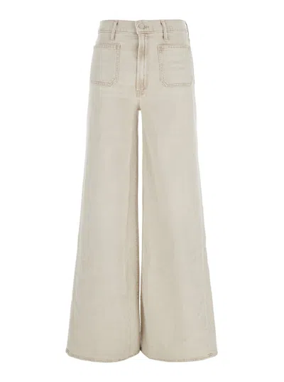 MOTHER PATCH POCKET UNDERCOVER SNEAK BEIGE FIVE-POCKET JEANS IN COTTON WOMAN