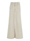 Mother 'patch Pocket Undercover Sneak' Beige Five-pocket Jeans In Neutral