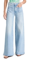 Mother The Patch Pocket Undercover Sneak High Waist Wide Leg Jeans In California Cruiser
