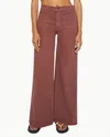Mother Womens Cats And Dogs The Patch Pocket Undercover Sneak Wide-leg Stretch-denim Jeans In Brown
