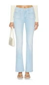 Mother Patch Pocket Weekend Jeans In Blue