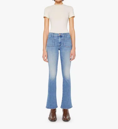 Mother Patch Pocket Weekender Jeans In Poppin Wheelies In Blue