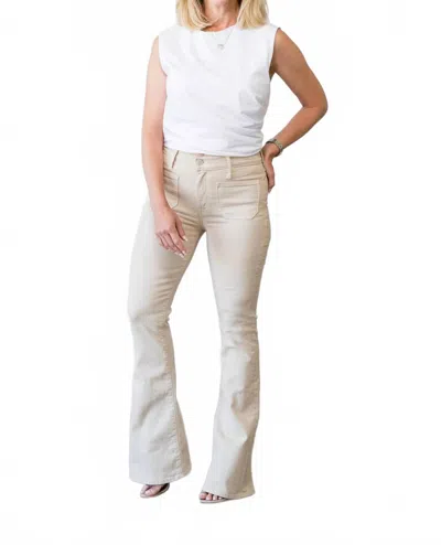 Mother Patch Pocket Weekender Jeans In Wacky Khaki In White