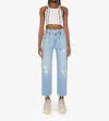 Mother Patch Rambler Ankle Chew Jeans In Norway Jose In Blue