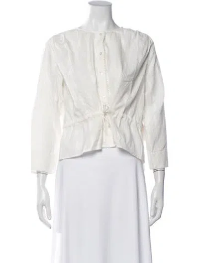 Pre-owned Mother Patterned Crew Neck Blouse In Neutrals