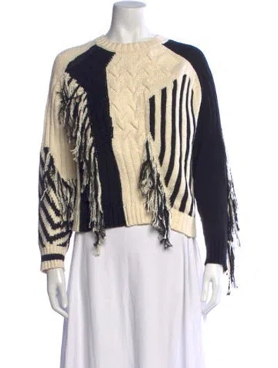 Pre-owned Mother Patterned Crew Neck Sweater In Black
