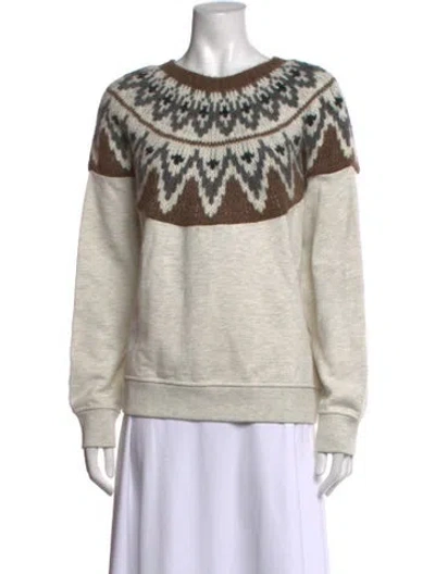 Pre-owned Mother Patterned Crew Neck Sweater In Neutrals
