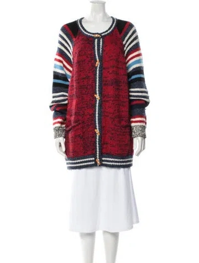 Pre-owned Mother Patterned Crew Neck Sweater In Red
